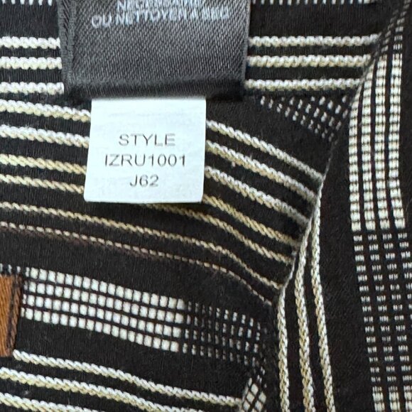 Metro Concepts Mens Black Geometric Stripe Button Up Shirt Long Sleeve Sz Large - Picture 6 of 11